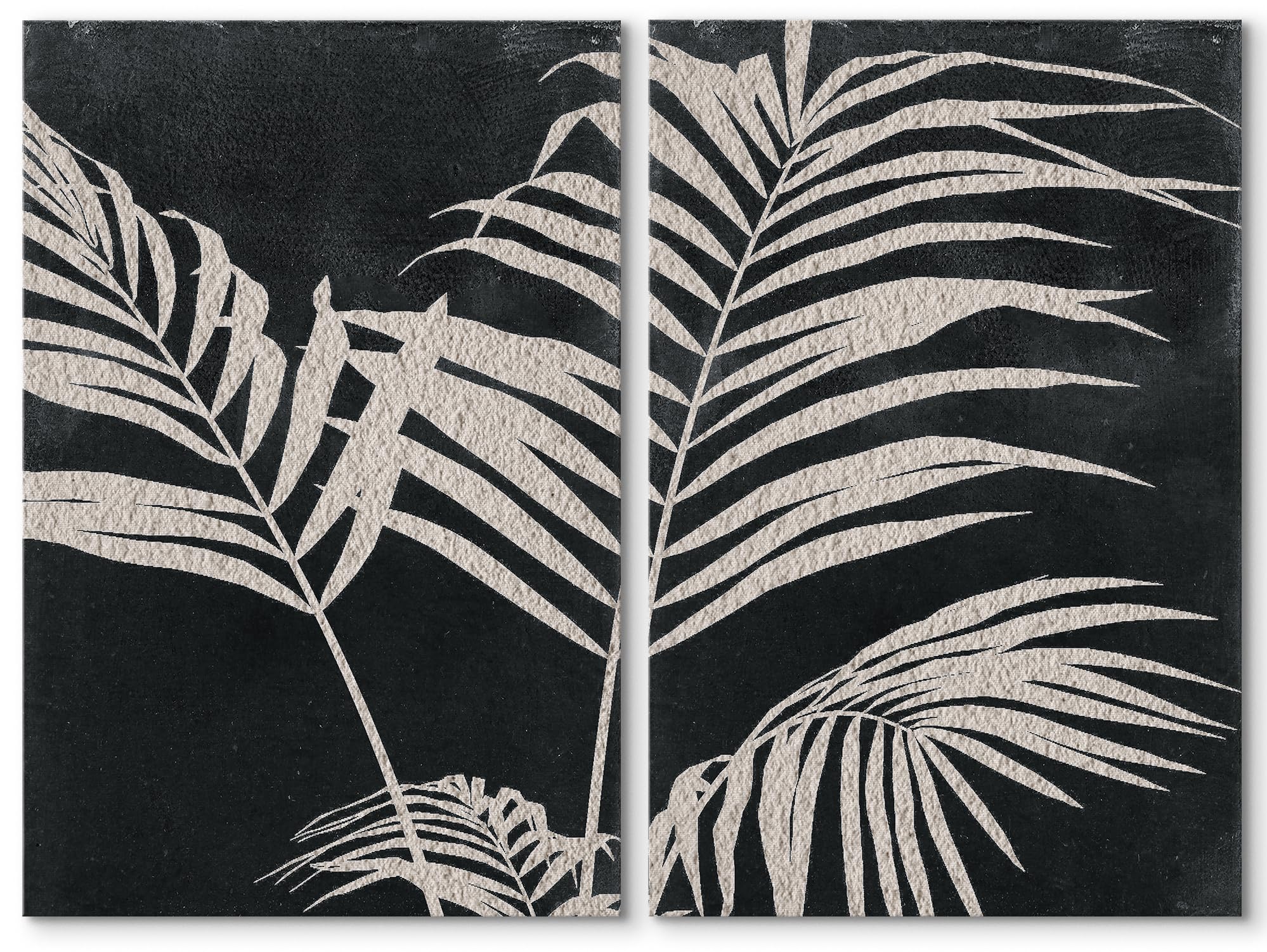 SIGNWIN Canvas Print Wall Art Palm Leaf Print, Minimalist Wall Art, Black White Wall Art Prints for Living Room, Bedroom, Office - 24"x36" x 2