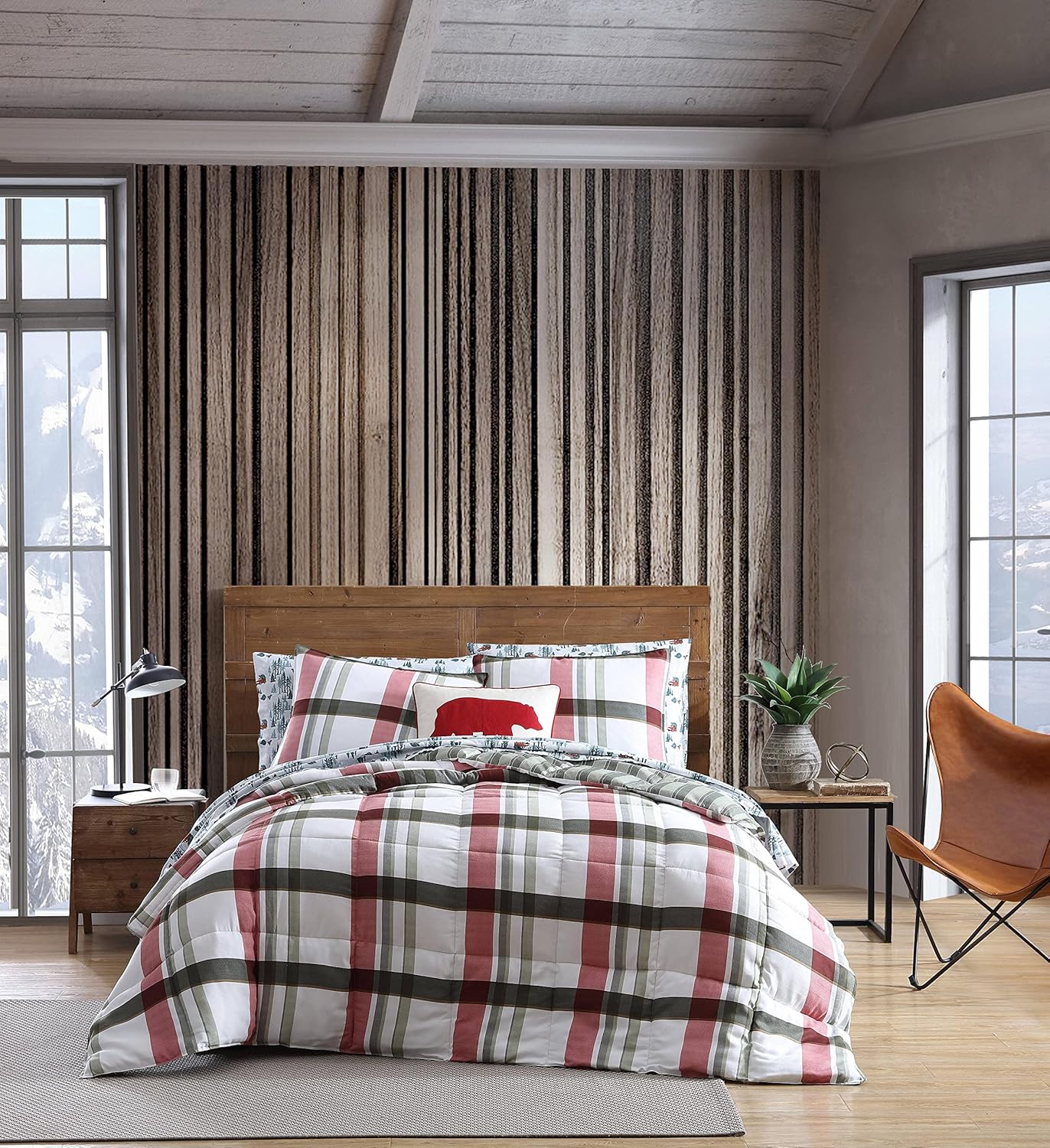 Eddie Bauer - Queen Sheets, Cotton Flannel Bedding Set, Brushed for Extra Softness, Cozy Home Decor (Winter Outing, Queen)