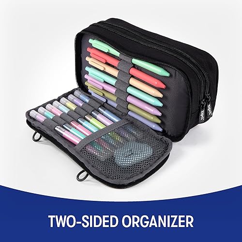 Miniatura 8 de ZIPIT Estuche medio y medio para lápices  Estuche para lápices de gran capacidad  Estuche para lápices para la escuela, la universidad y la oficina