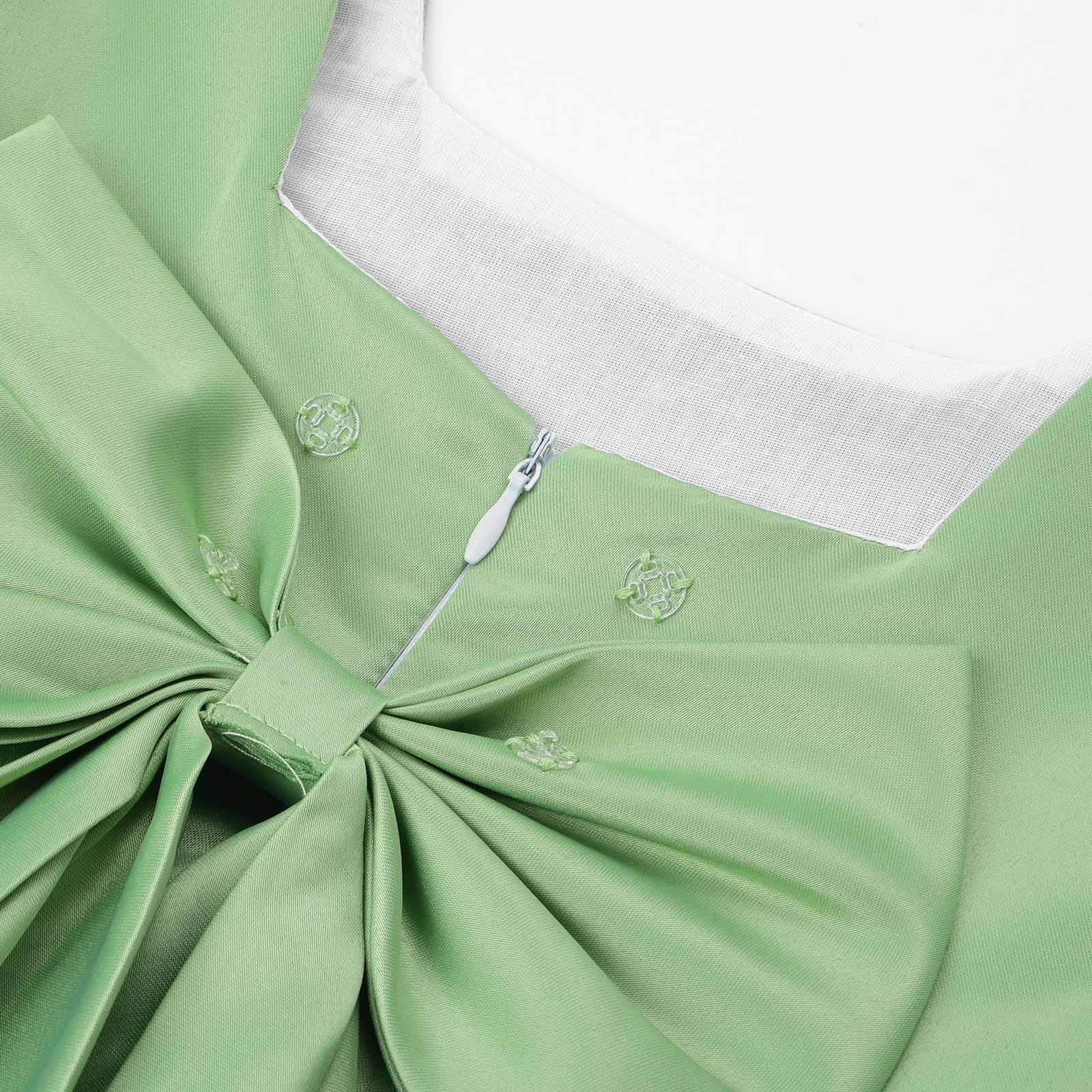 Uhnice Robe de Demoiselle d'honneur en Satin sans Manches avec nœud Amovible pour Mariage, Anniversaire