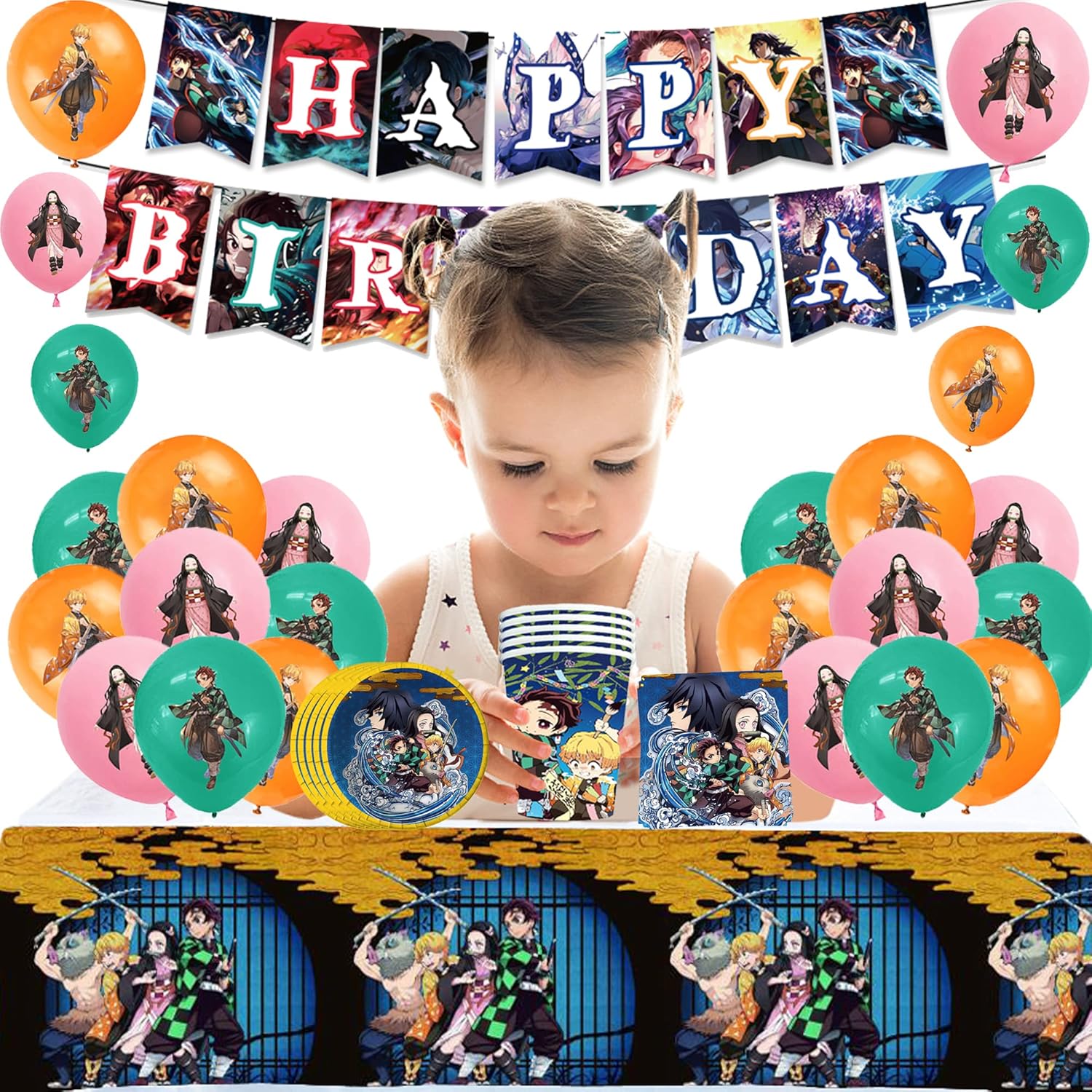 Balloons Party Supplies Demon Slayer Birthday Decorations Demon Slayer
