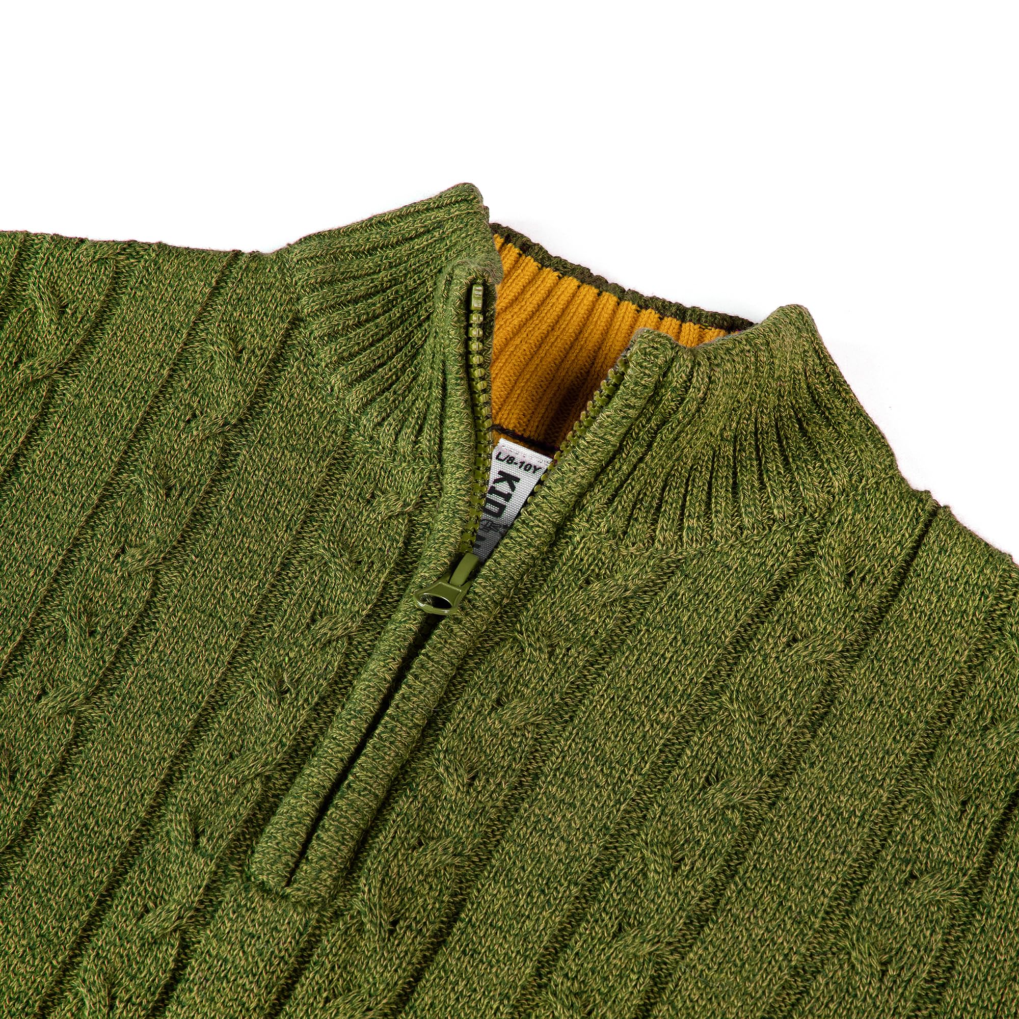 Kid Nation Jungen-Pullover, 100 % Baumwolle, Viertelreißverschluss, Zopfmuster, lässiger Pullover (zuvor Amazon Essentials)