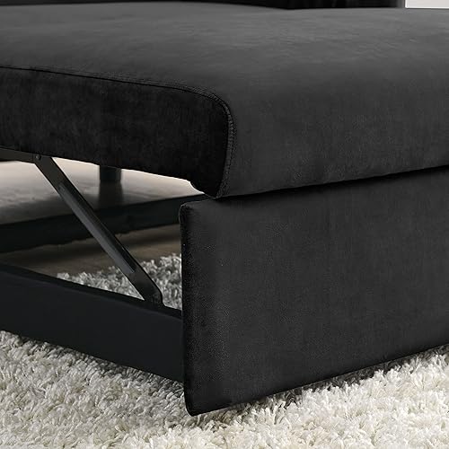 Miniatura 7 de Holaki Sofá cama convertible de terciopelo de 55 pulgadas, sofá biplaza tapizado de terciopelo moderno, sofá cama extraíble con respaldo ajustable,
