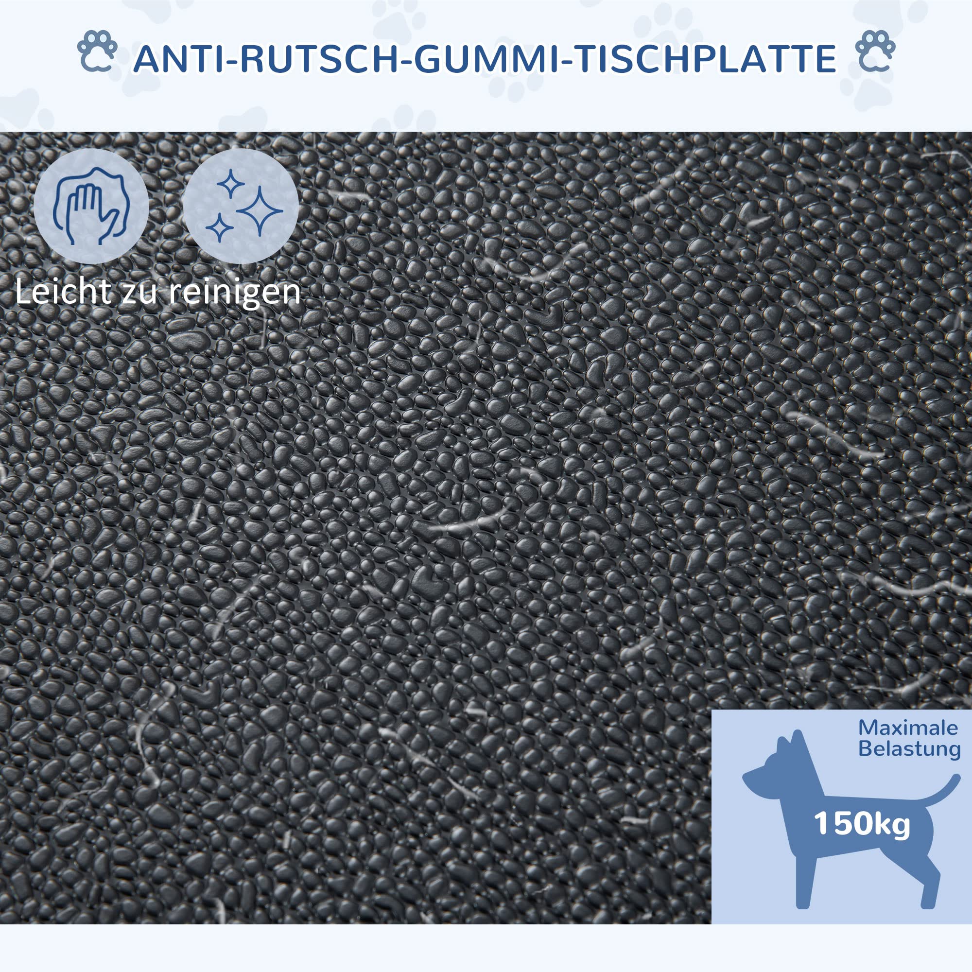 PawHut Trimmtisch für Hunde Klappbar Galgen 91,5 x 61,5 x 76 cm Schwarz | Hundepflegetisch, Haustierpflegetisch, Höhenverstellbarer Galgen, Schlingen, Rutschfeste Oberfläche, Schertisch Bis 150 kg