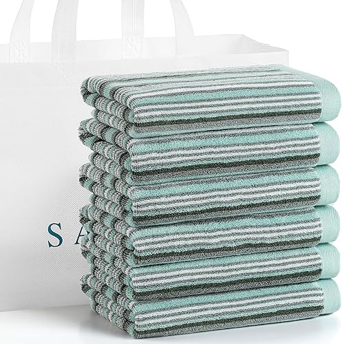 SALAS Toallas de cocina de algodón de alta calidad para secar platos, toallas de mano grandes y largas, juegos de toallas gruesas y altamente