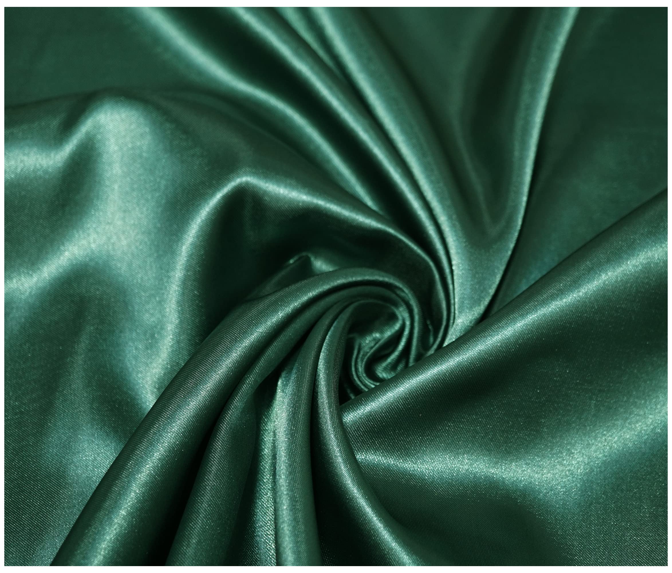Thefabrictrade Bottle Green Silky Satin Polyester Fabric For Dressmaking Wedding Crafts Quilting Sewing 150Cm Wide (500 X 150Cm / 197" X 60", )
