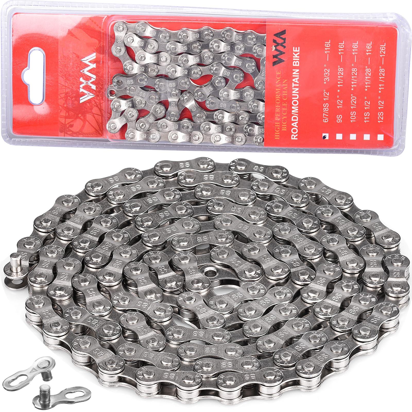 US三軒茶屋 Exclusive/Hard Riding Chain OLCANA 6 7 8 Speed Bike Chain 116 Links 1/2 x 3/32 inch High