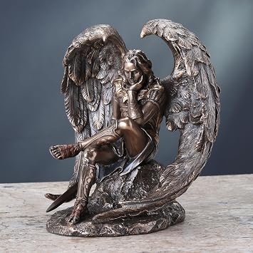 US 6.5 Cold Cast Bronze Color Lucifer The Fallen Angel Figurine Statue