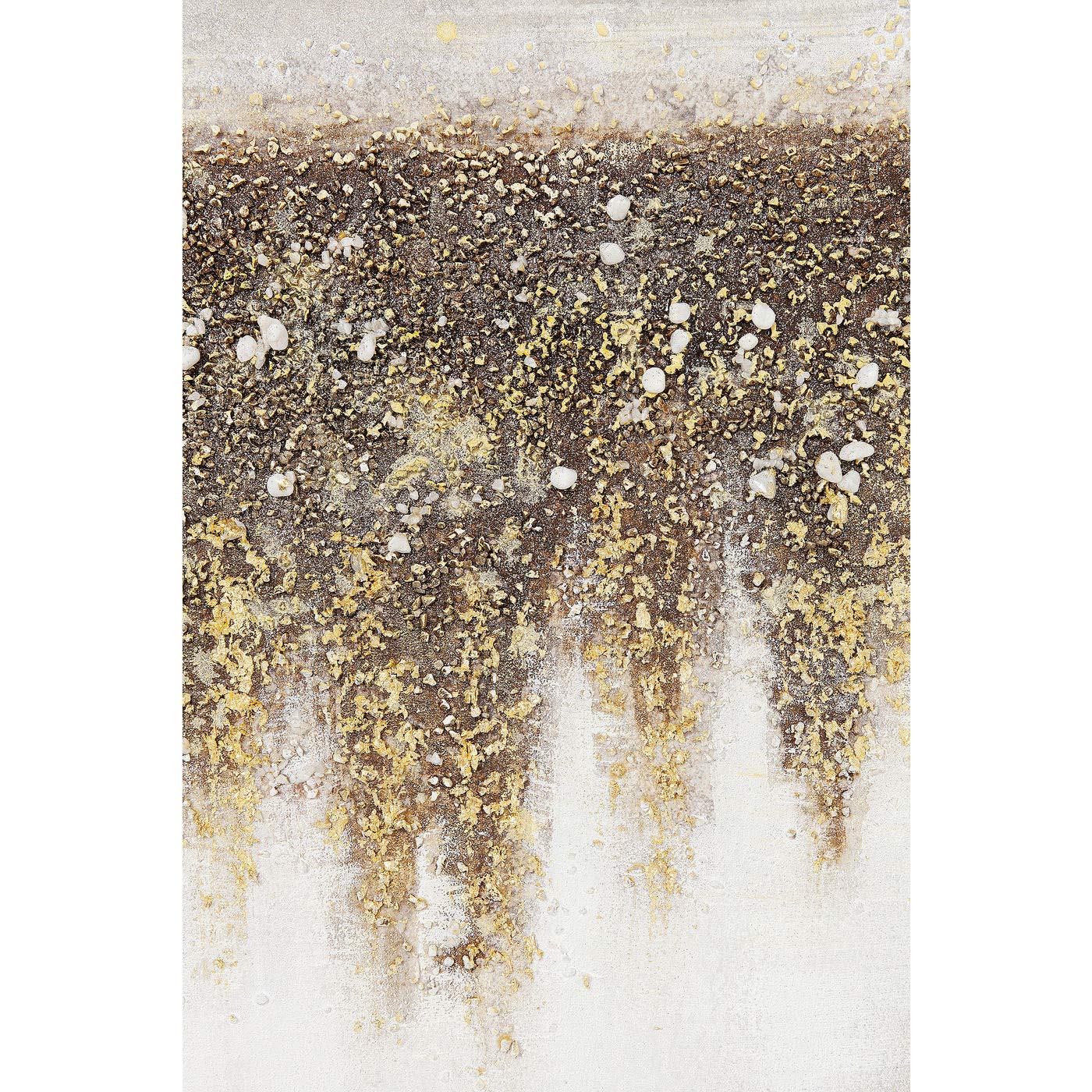Kare Design Acrylbild Abstract Fields Graublau/Erdtöne Leinwandbild Canvas Massivholz Rahmen handgemalt 120x90 cm