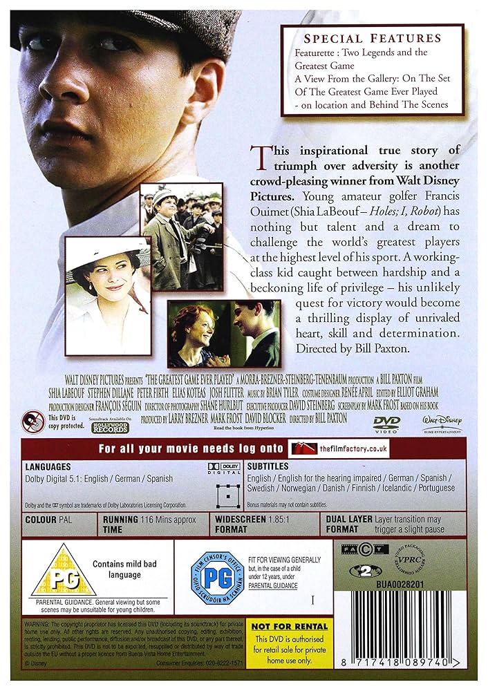 The Greatest Game Ever Played [Import anglais]: Amazon.ca