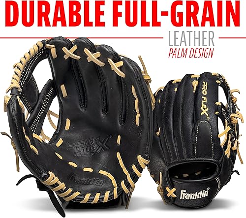 Miniatura 2 de Franklin Sports Baseball Glove - Proflex Adult Baseball + Softball Glove - Outfield + Infield Mitt - Right and Left Handed Throw - Camel