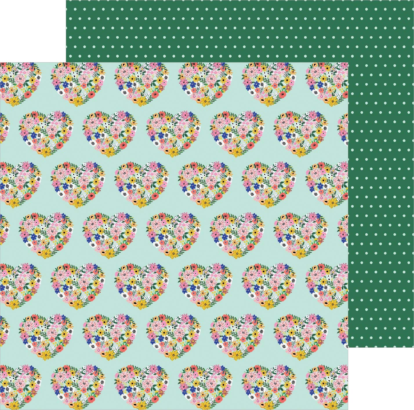 Papier imprimé floral Pebbles Hey Hello 30x30 cm pour scrapbooking