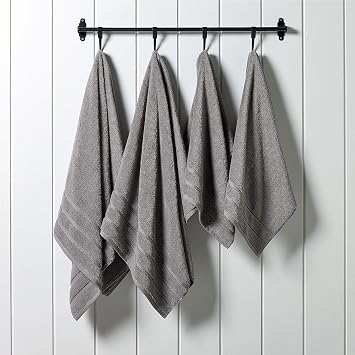Christy Antalya Large Bath Towels | Set of 4 | 100% Turkish Cotton | 600GSM | Soft Plush Luxury Towel Set | 2 Bath Towels 2 Hand Towels | Quick Dry | Storm Grey