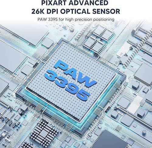 Miniatura 3 de Redragon Ratón inalámbrico para juegos, ultraligero de 26 K DPI para juegos, mouse Bluetooth de tres modos ergonómico con agarre natural, botones