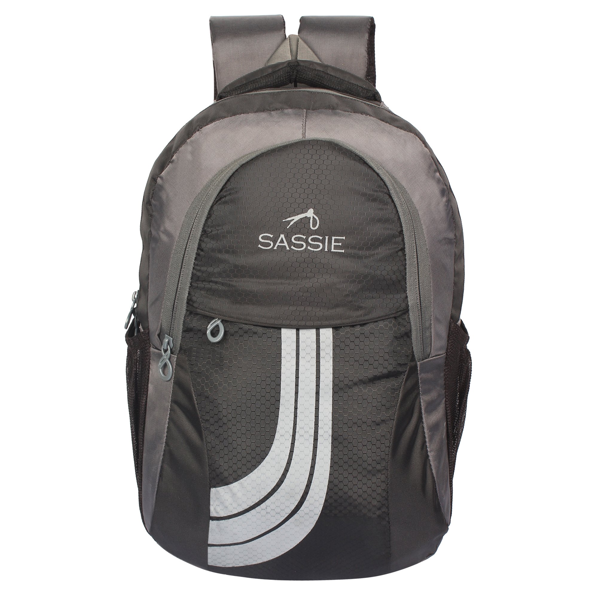 Sassie Black Grey Smart School Bag II Backpack II Multiuse Bag (41 Liters) (SSN-1053)