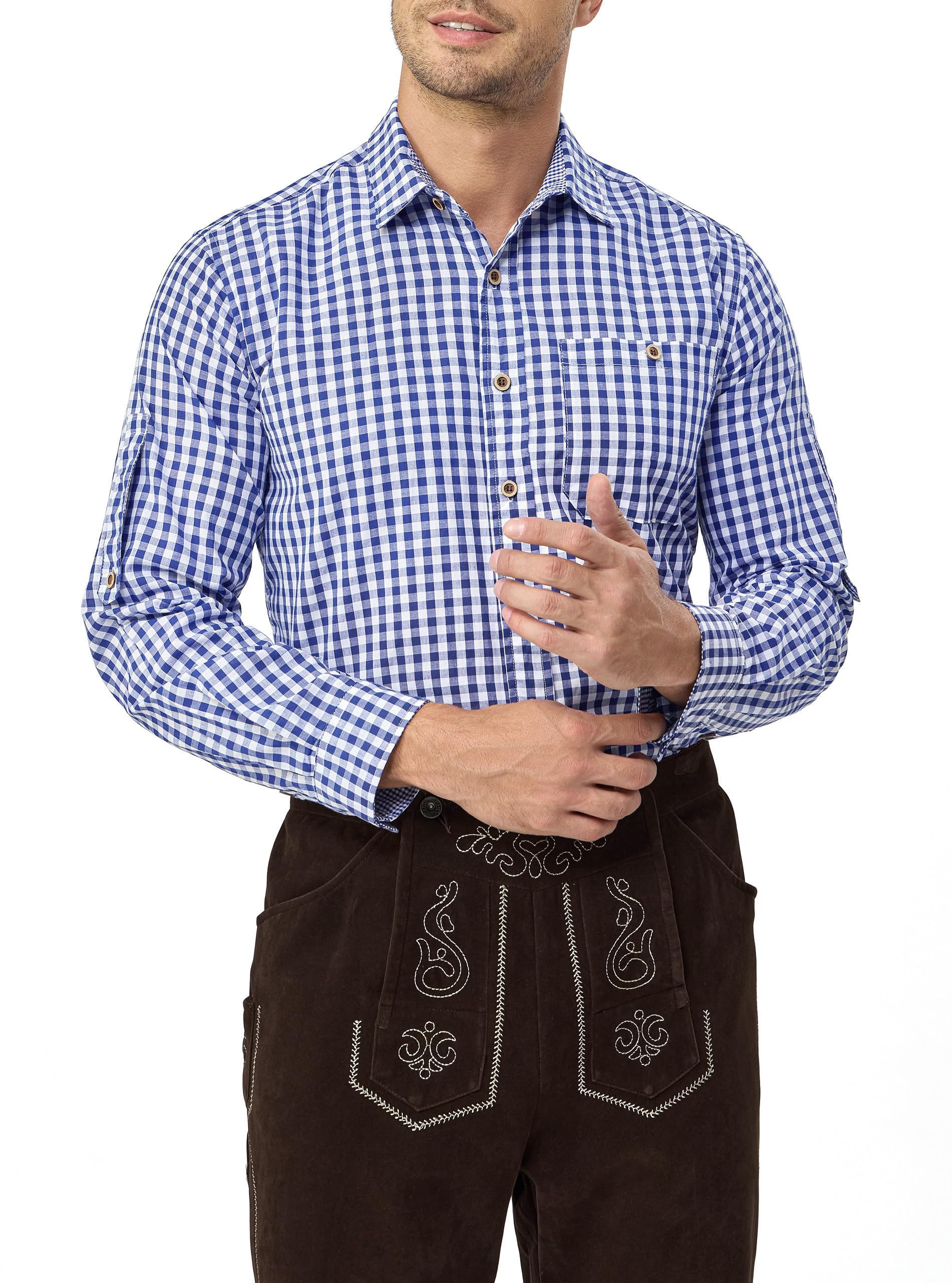 EIISSION Trachtenhemden Uomo Camicia Oktoberfest Costume