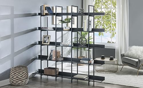 Miniatura 4 de Harper & Bright Designs Estantería abierta de 5 niveles para oficina en casa, estante de estilo industrial vintage con marco de metal, tablero de