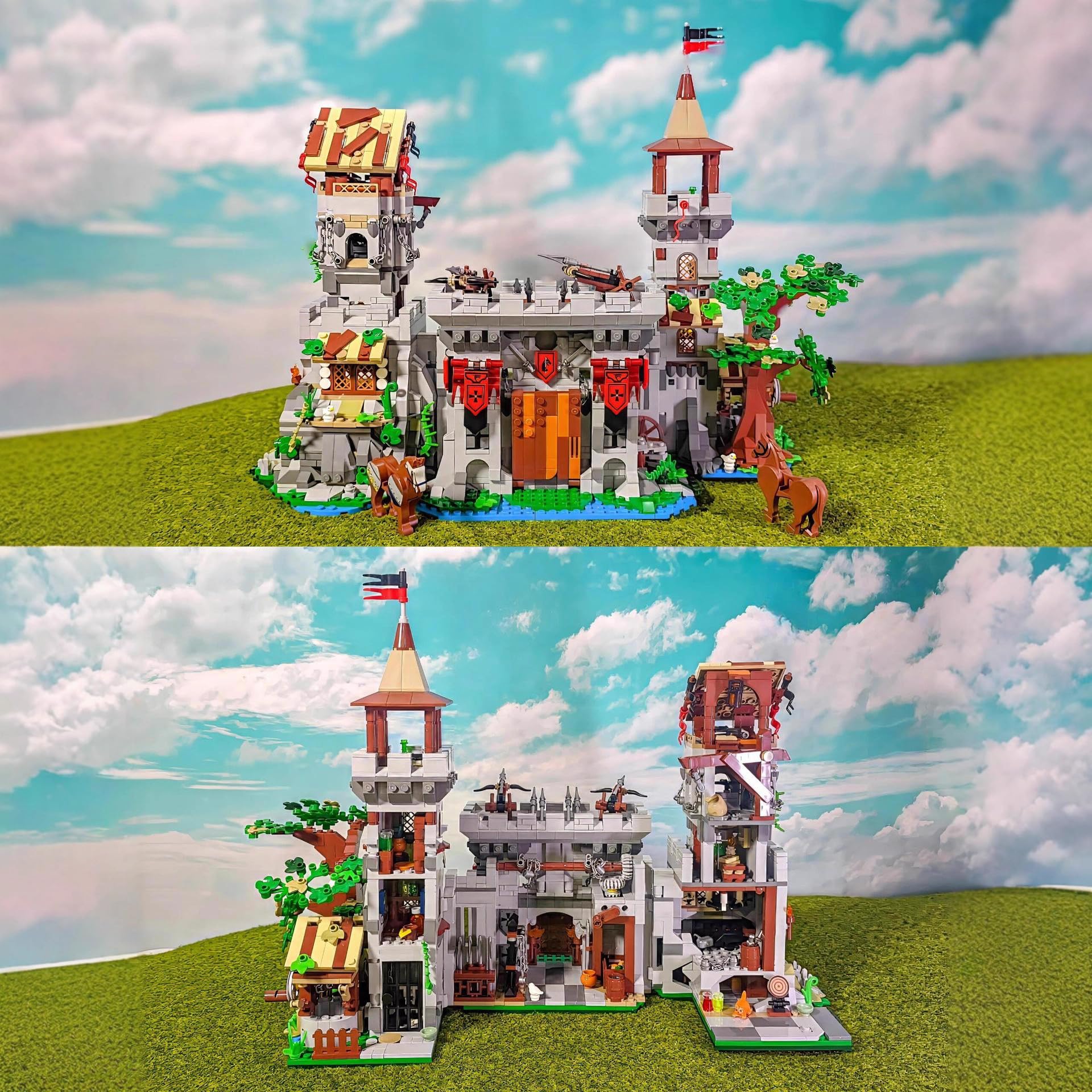 YILETKC Heilige Ritterburg Bausteine Bausatz, 2568 Teile Schloss Klemmbausteine Bauklötze Modellbausätze, MOC Bausteine Architektur Spielzeug Modell Set, Geschenk für Teenager und Erwachsene