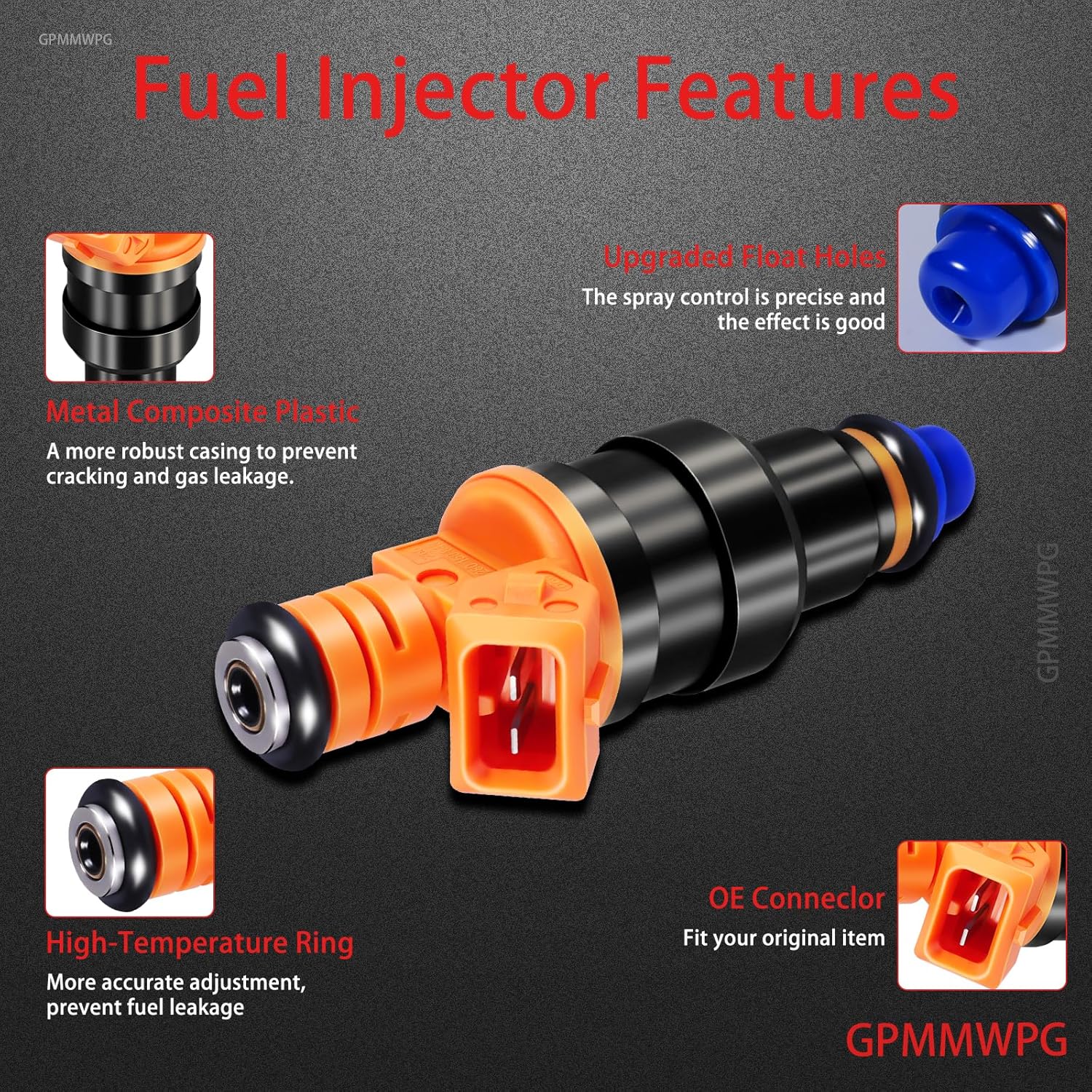 Fuel Injectors Set of 8 Compatible with Ford for Mustang for Expedition for Lincoln for E150, E250/E350/F150/F250/F350, for Mercury 4.6L 5.0L 5.4L 0280150943, 0280150939,0280150909