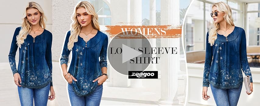 Zeagoo Women Blouses Womens Casual Tops Long Sleeve Work
