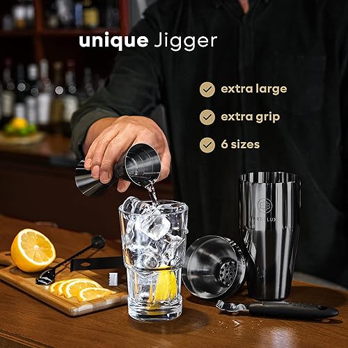 Miniatura 4 de BarDeluxe Pro Mixology - Kit de camarero, juego de coctelera de 12 piezas  Juego de coctelera de bebidas, kit de barma, kit de bar, kit de bar para