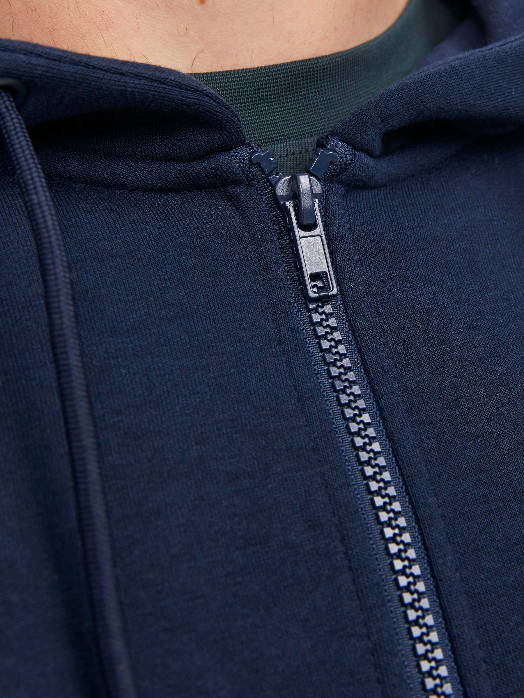 JACK & JONES Mens Bradley Zip Hoodie Plus Size Long Sleeve
