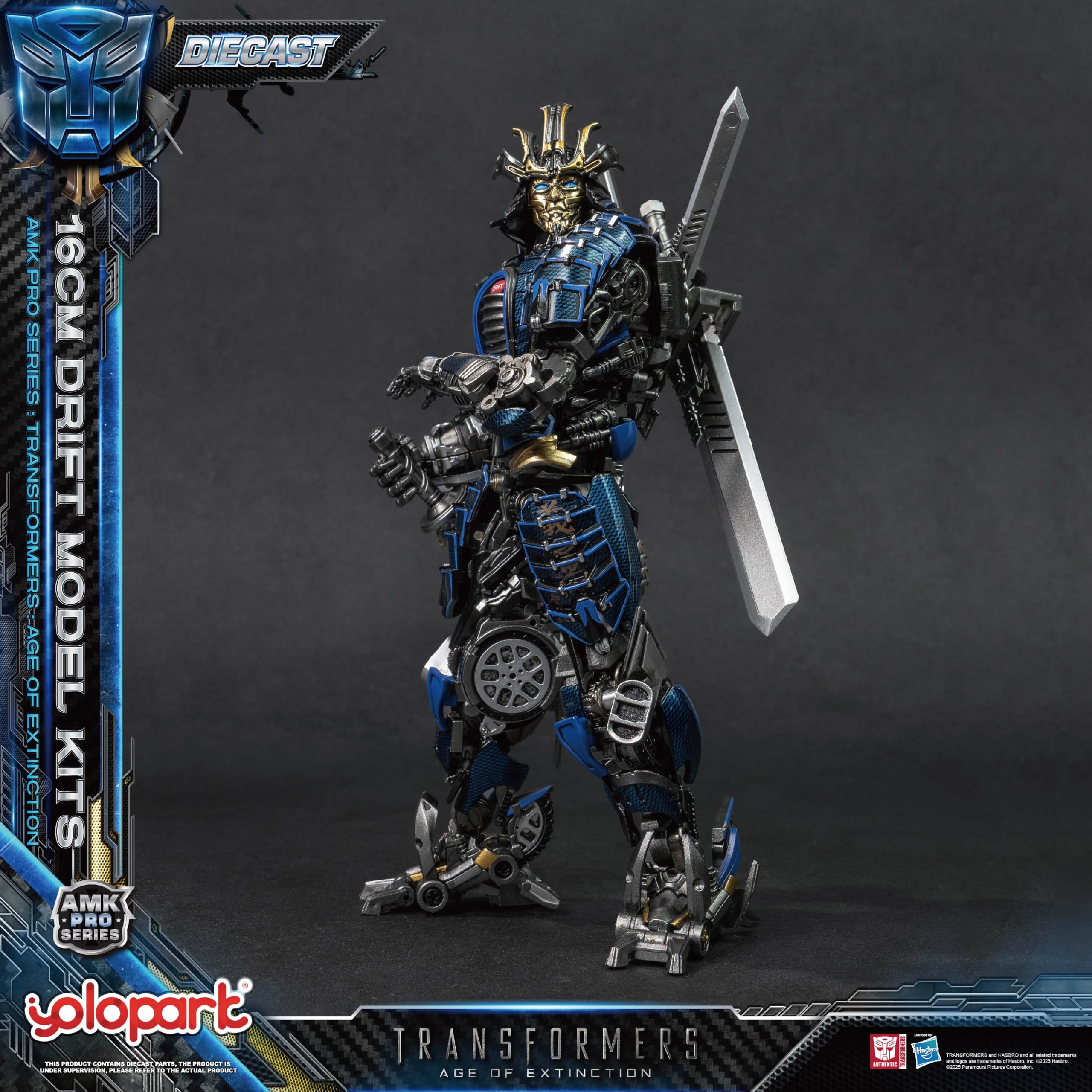 YOLOPARK Transformers Spielzeug Age of Extinction Drift Action-Figur, AMK PRO Serie 6,3 Zoll hochgradig artikuliertes Transformers Modellbau-Set für Altersgruppe 15 und älter, kein Umbau erforderlich