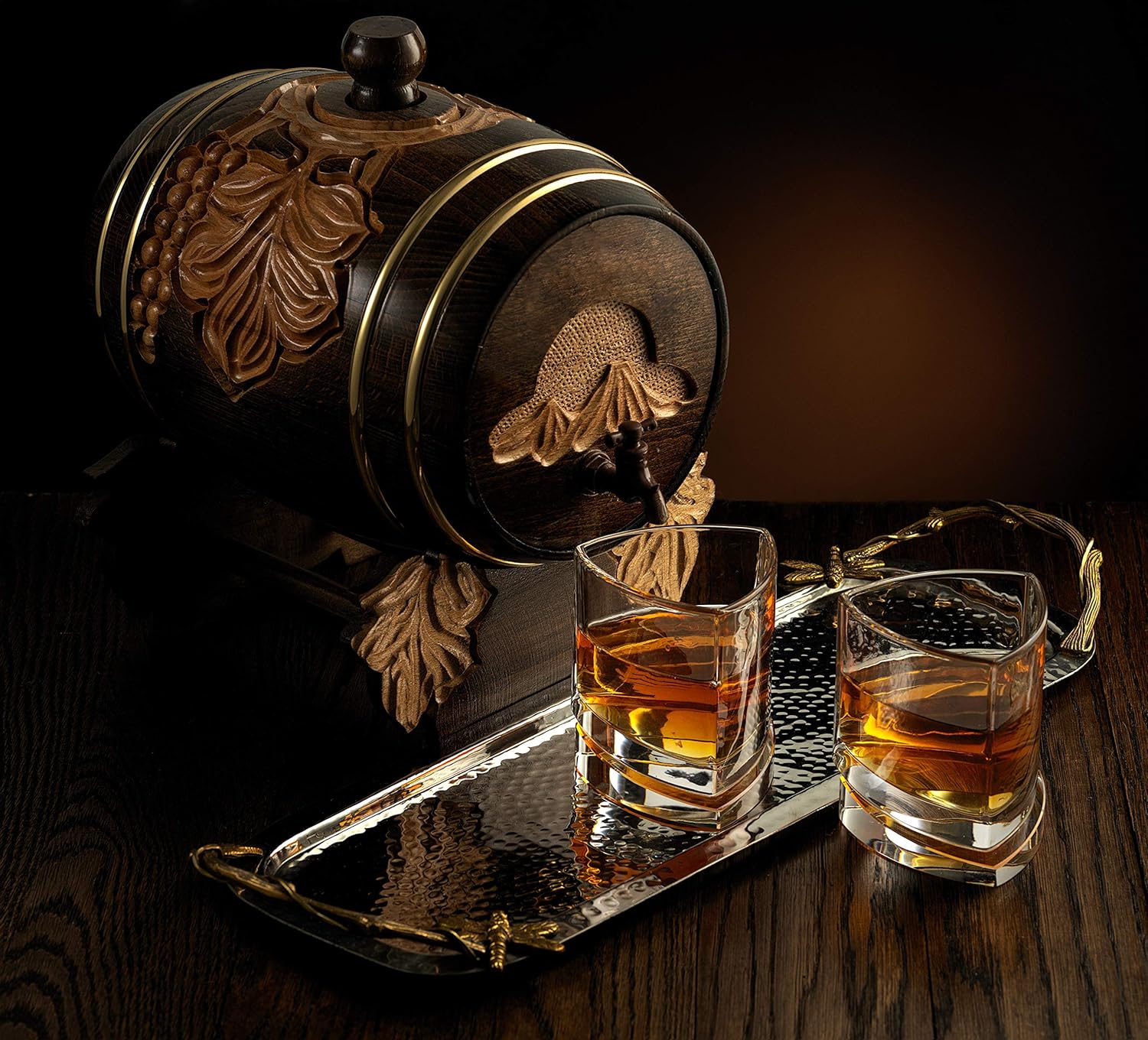 Black Friday Clearance JoyJolt Aqua Vitae Premium Whiskey Glass Set of 2. Triangle Whiskey Glasses with Off Set Base. Old Fashioned Rocks Glasses for Scotch and Bourbon. Whiskey Tumbler Gifts for Men.