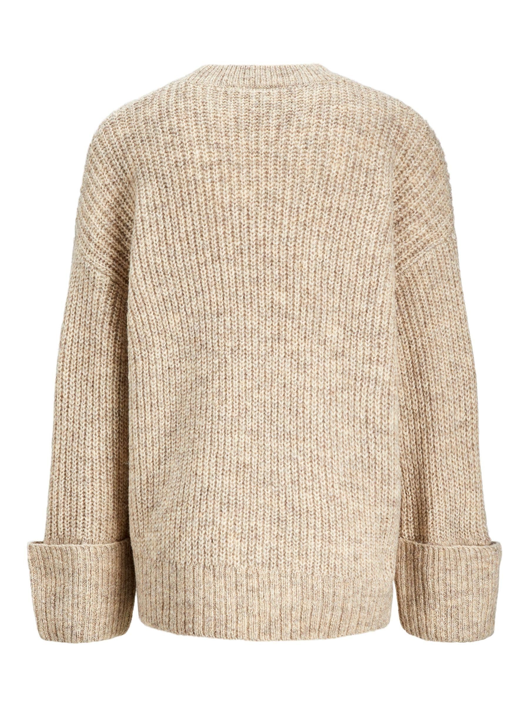 JACK & JONES Jxellinora Crew Neck Knit sweter damski z dzianiny, biały, L