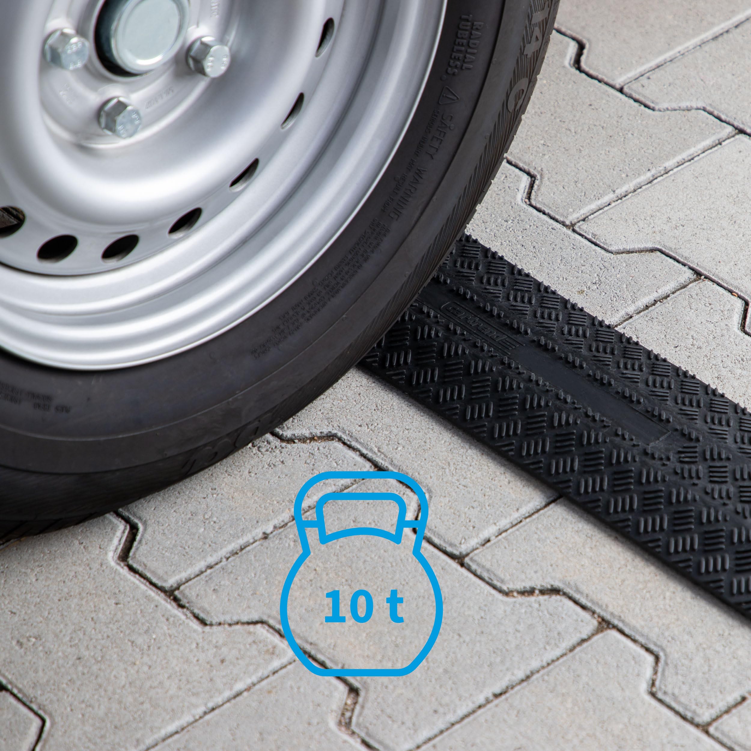 cartrend 10435 Kabelbrücke, 100 cm, Kabelschutz aus Gummi, Kabelkanal durch Stecksystem beliebig erweiterbar, 4er Packung
