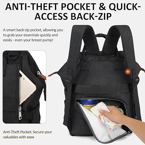 Miniatura 2 de Bolsa de pañales para cambiar, mochila para bebés, regalos de baby shower para niñas y niños, gris