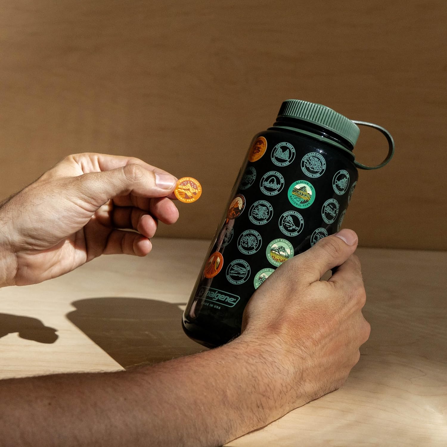 THE GEOPROJECT National Parks Plastic Water Bottle with Waterproof Stickers Kit, Light Weight and Wide Mouth Lid 32oz - Image 2