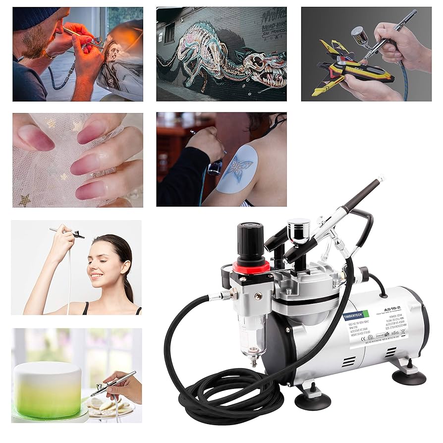 Amazon.com: Timbertech Airbrush Kit With Compressor AS18-2K