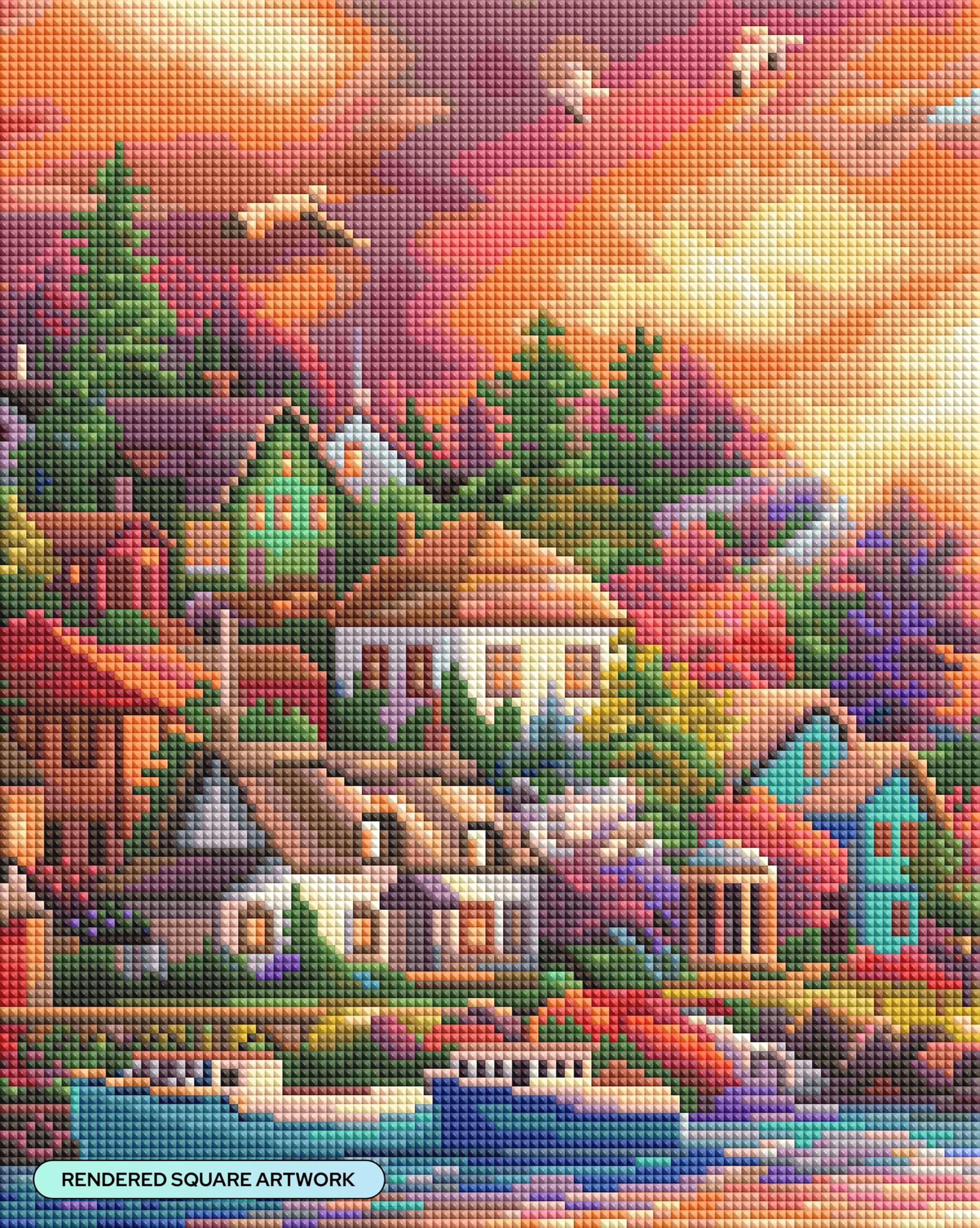 Amazon.com: DIAMOND ART CLUB Sunset Harbor Haven Diamond Painting