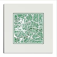 Vista 21 de O3 Design Studio Mapa de corte de papel Madrid negro mate de 20 x 20 pulgadas