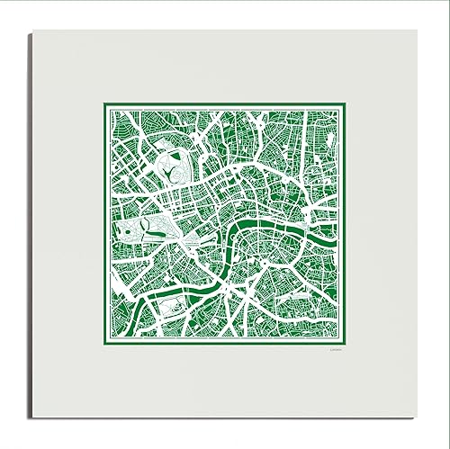 Miniatura 21 de O3 Design Studio Mapa de corte de papel Madrid negro mate de 20 x 20 pulgadas