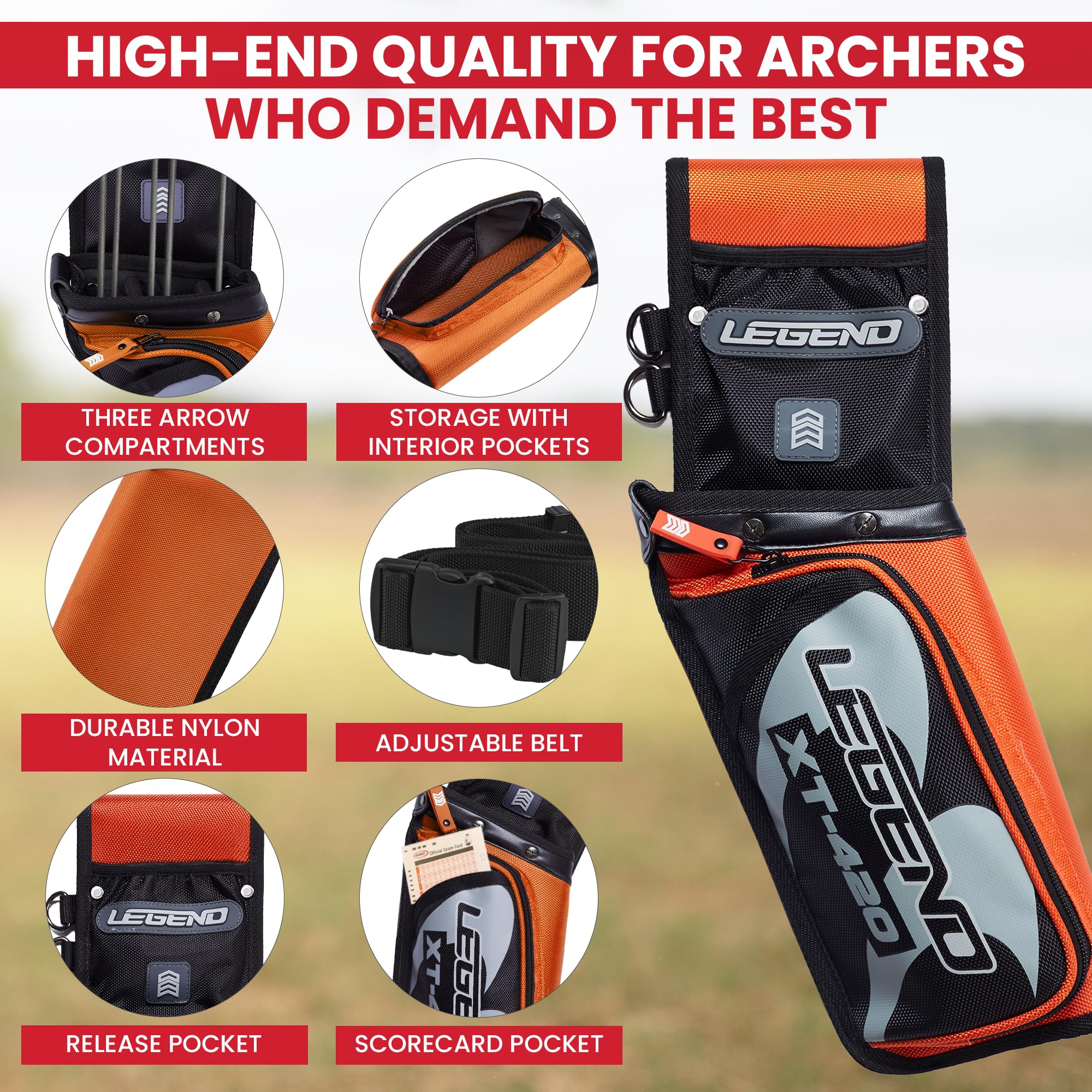 Buy Legend - XT420 Field Quiver with Adjustable Nylon Belt (Orange