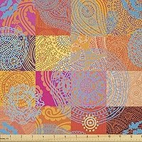 Vista 36 de Lunarable Tela suculenta de The Yard, flores en acuarela estilo pintura coloridas flores de primavera tema de jardinería, tela de microfibra