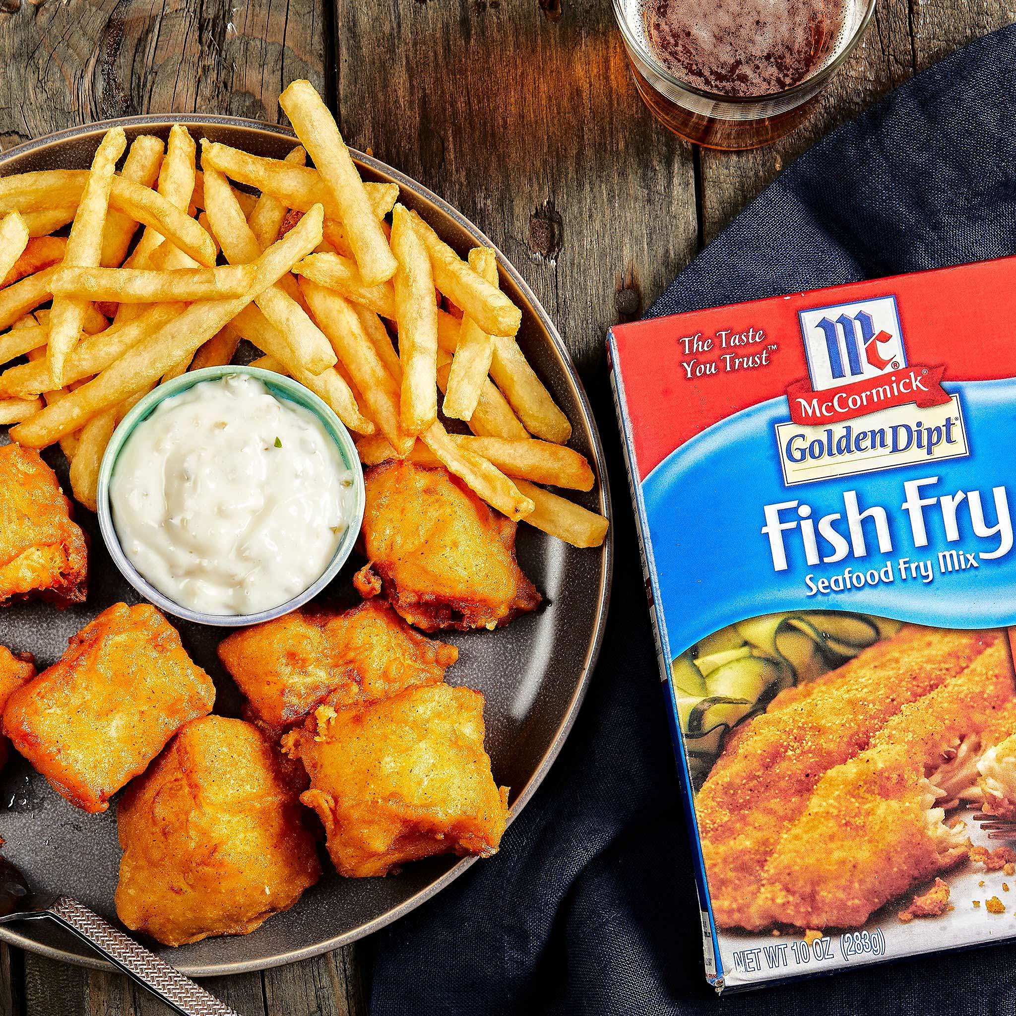 McCormick Golden Dipt Fish Fry Seafood Fry Mix, 10 oz (Pack of 8) : Gourmet Seasoned Coatings : Grocery & Gourmet Food