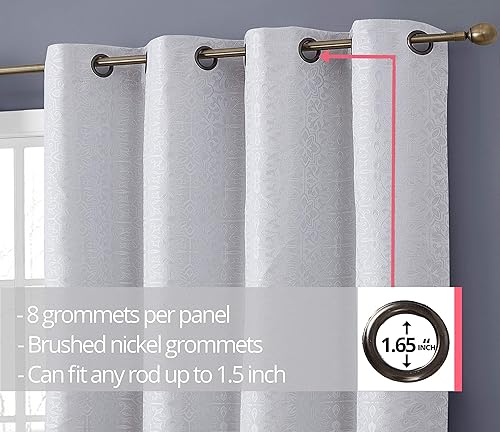 Miniatura 2 de Panel de cortina HLC.ME de estilo azulejo marroquí, 100% opaco, con aislamiento térmico, ahorra energía, con cancelación de ruido, aísla del calor,