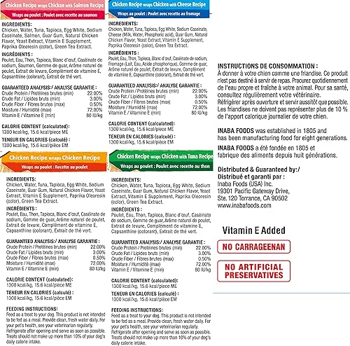 Miniatura 2 de INABA Churu Bites - Golosinas para perros, sin granos, suaves y masticables al horno envueltas en pollo, 0.42 onzas cada tubo, 32 tubos en total (8