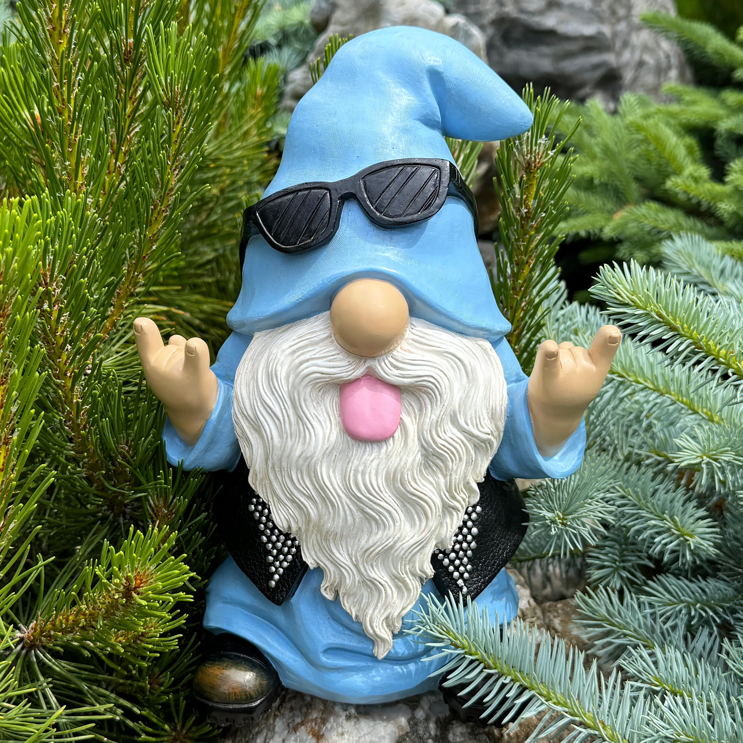 Mood Lab Gartenzwerg - Wippenzwerg Statue - 24,6 cm Rasenfigur - für Outdoor oder Haus Dekor - Lustige Hof- und Terrassendekoration