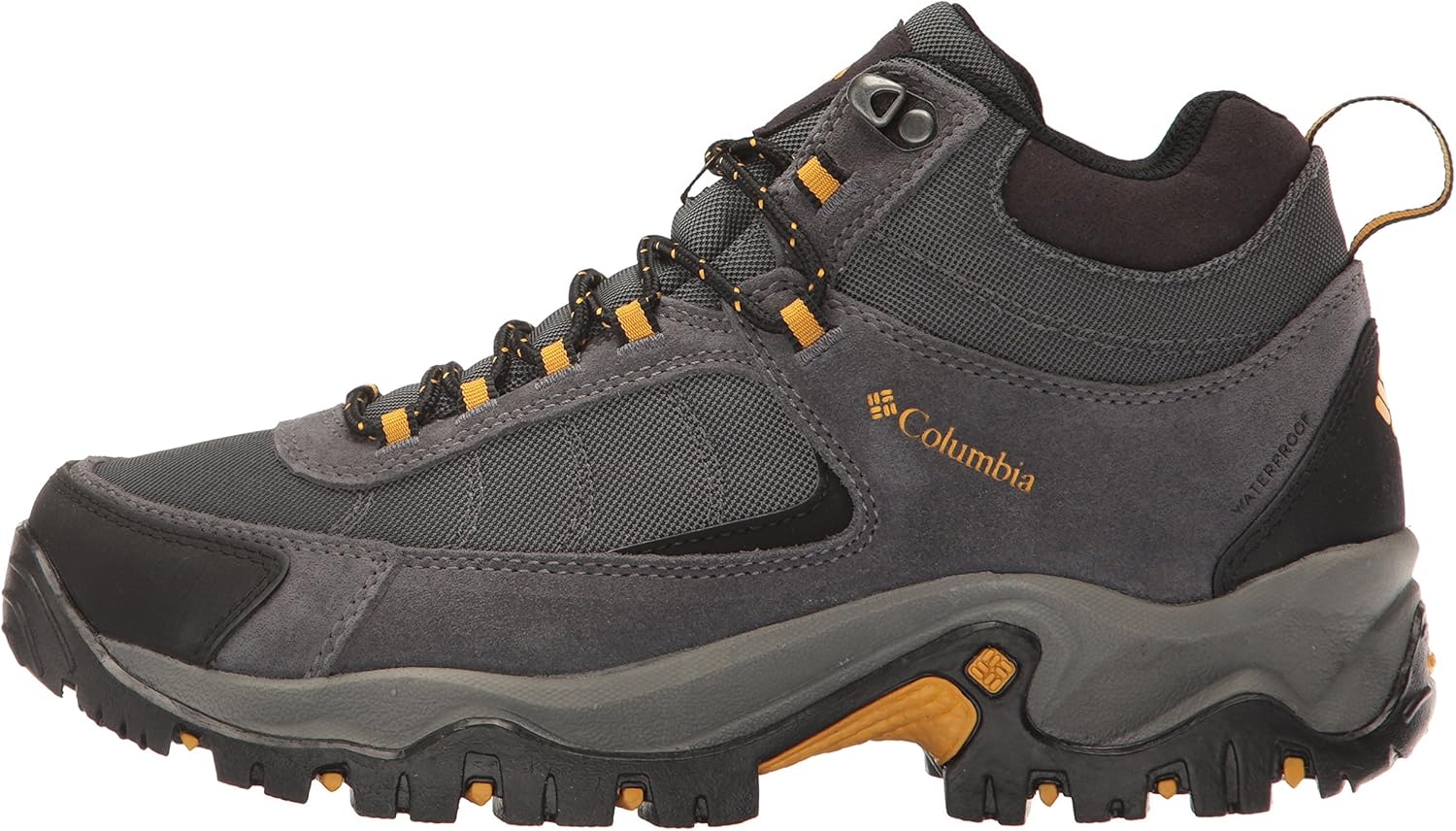 Columbia Men's Granite Ridge Mid Waterproof Boot, Breathable, Microfleece Lining 7.5 Dark Grey/Golden Yellow