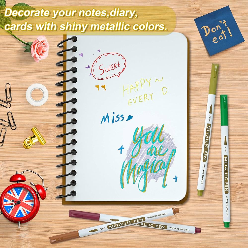 Amazon.com : 30 Pack Metallic Marker Pens, Lineon 24 Colors