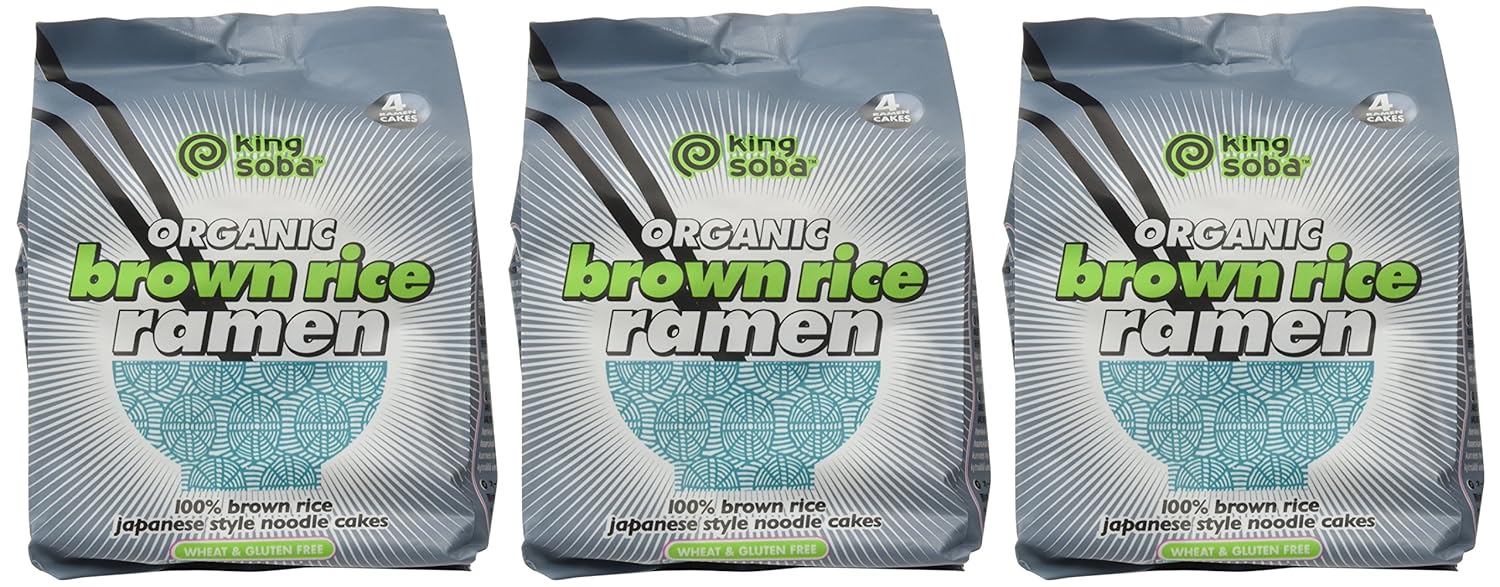 King Soba 3PACK Gluten Free & Organic Brown Rice Ramen