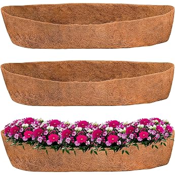 2 Pack Trough Coco Replacement Liners Planter 24/30/36/48 Wall Mounted Coco Liner for Window Box and Hanging Planters 36 Pack of 2