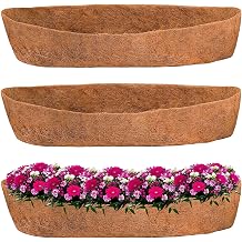 Qianderer 2PCS Trough Coco Replacement Liners,24/30/36/48 Inch Wall-mounted Coco Liner Trough,Coco Liner for Window Box & Hanging Trough Planters 36 Inch-2PCS