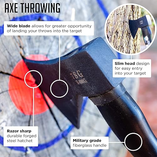 Miniatura 2 de Hacha de camping – Hacha de camping con funda – Hacha de supervivencia – Hachas de supervivencia para acampar y cortar madera – Hacha táctica y de