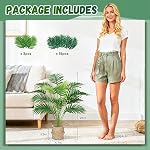 Der Rose Fake Palm Tree 28Inch Tall Fake Plant Potted Faux Areca Artificial Tree with Hand-Woven Baskets with Handles for Indoor Outdoor Home Office Bedroom Porch Balcony Boho Decor