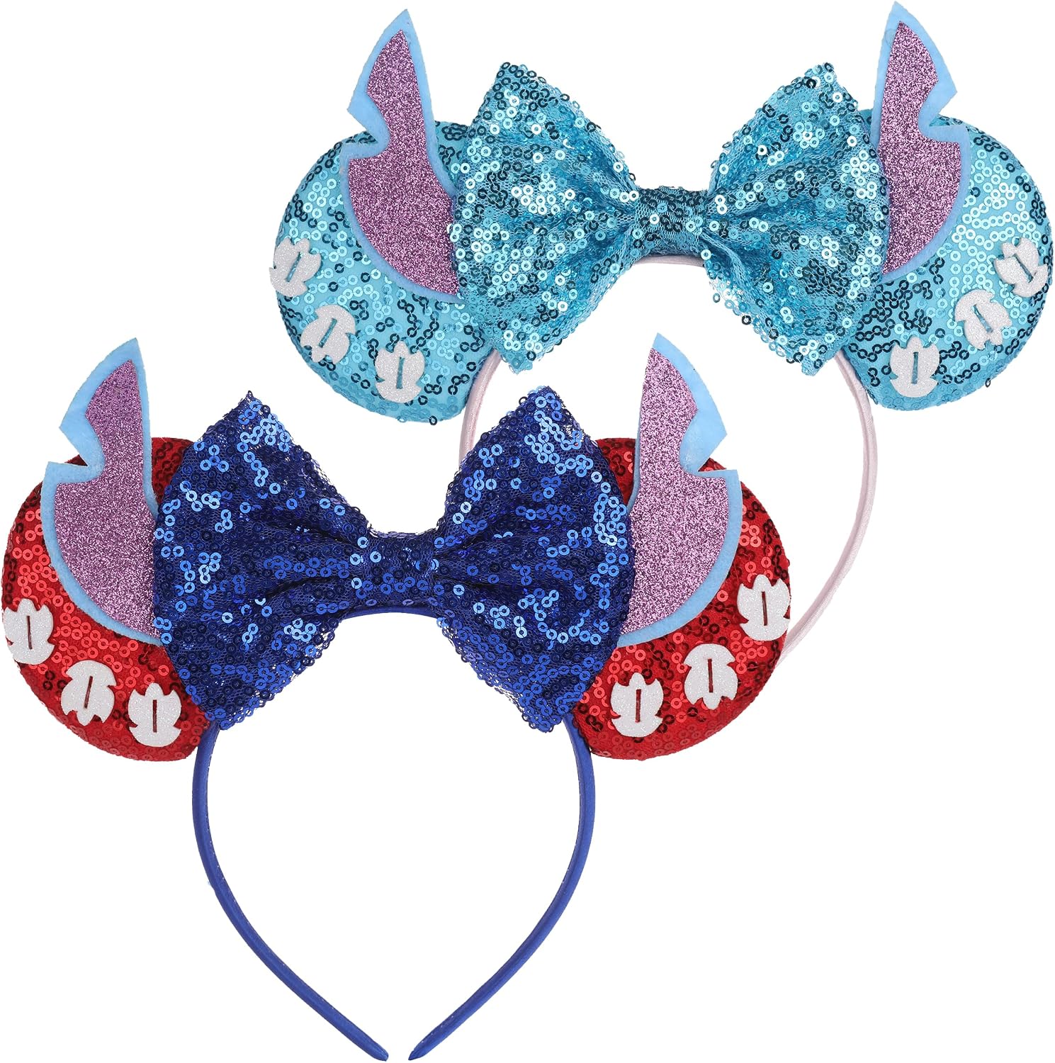 Blue Mouse Ears Headbands with Bow for Boys, costume accessories for Halloween Birthday Party Travel